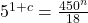 5^{1 + c} = \frac{450^n}{18}