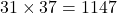 31\times37 = 1147